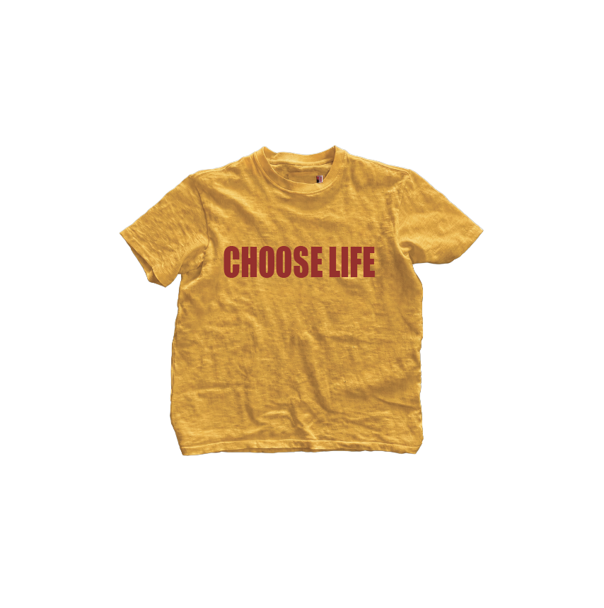 Choose Life su maglietta: storia dello slogan e le regole grafiche per una stampa che si legge davvero