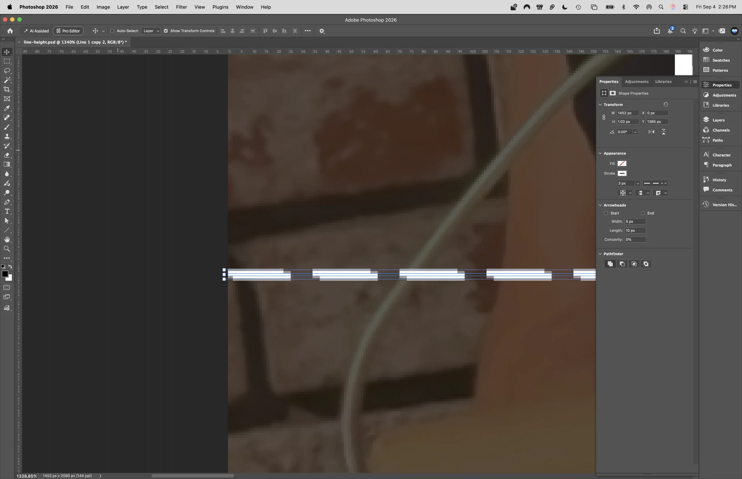 Linea tratteggiata in Photoshop: perché i trattini cadono sempre nel punto sbagliato