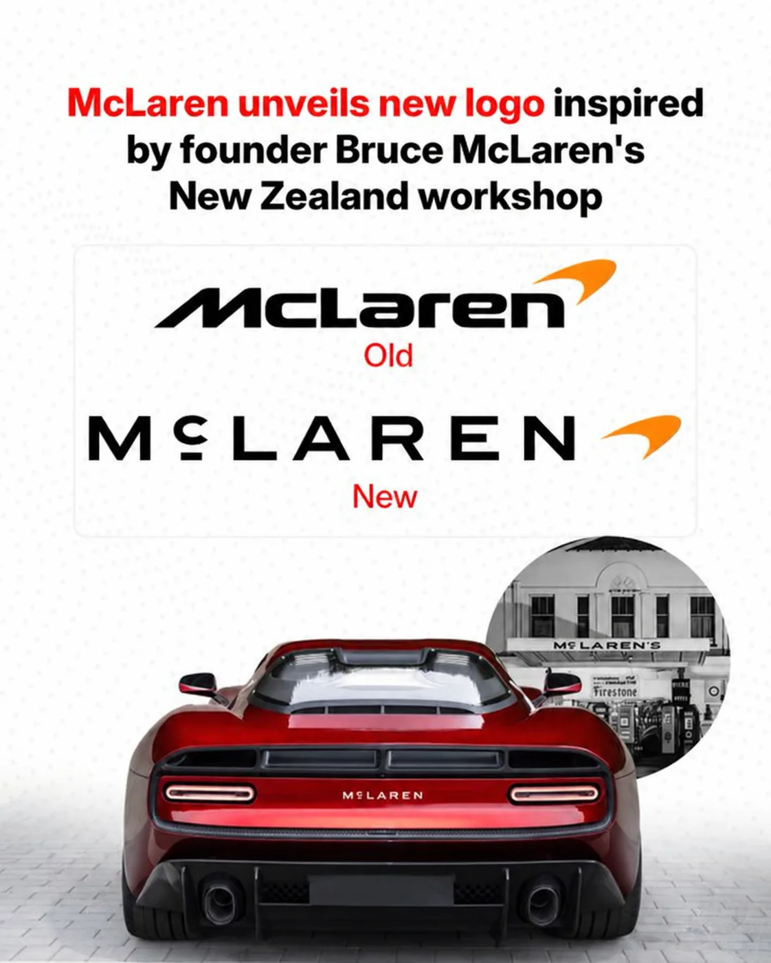 Storia del logo McLaren: perché il nuovo lettering nasce da un’insegna di benzinaio