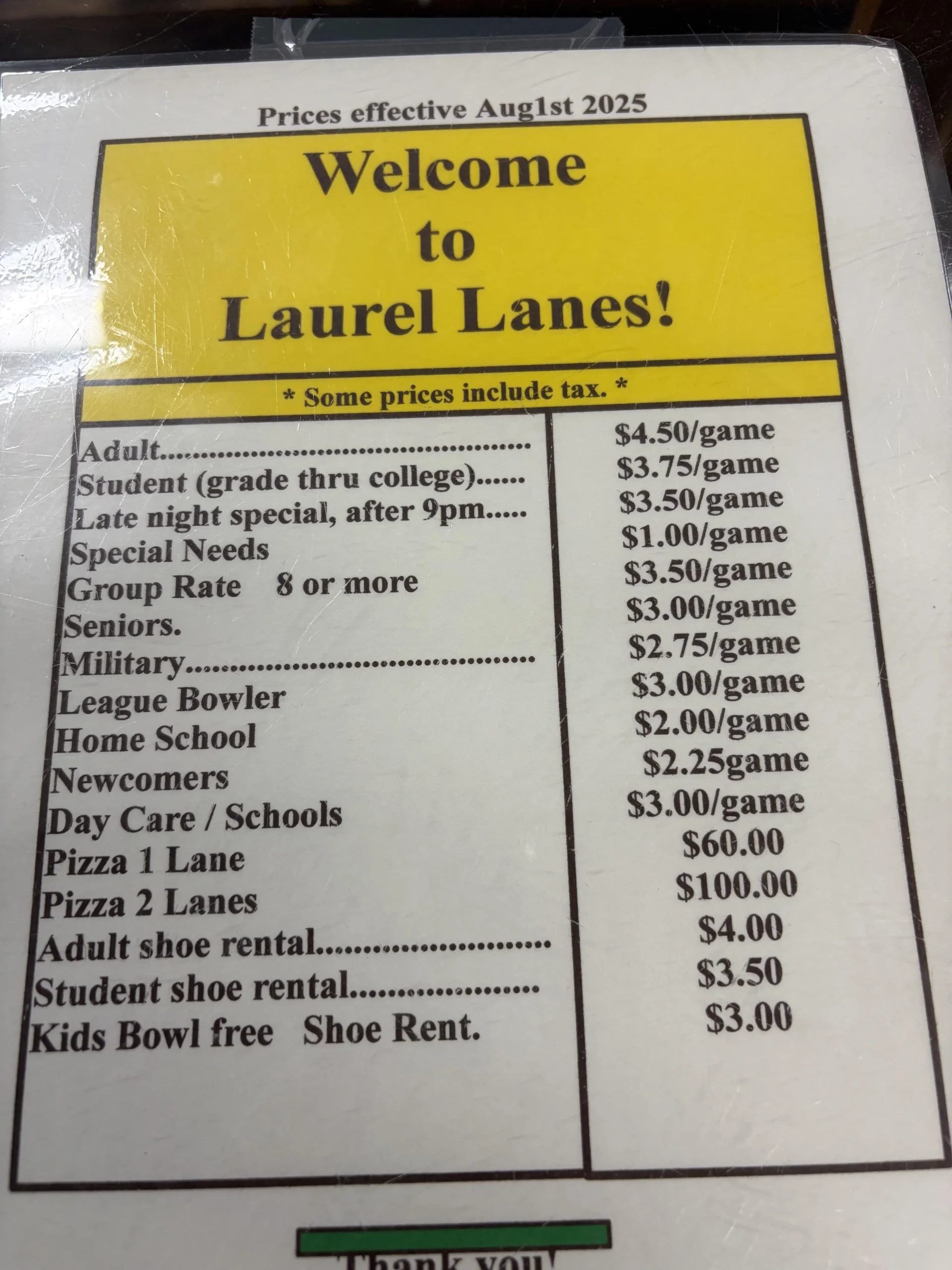 Grafica vernacolare: perché il listino fatto in casa di una bowling americana si legge a tre metri